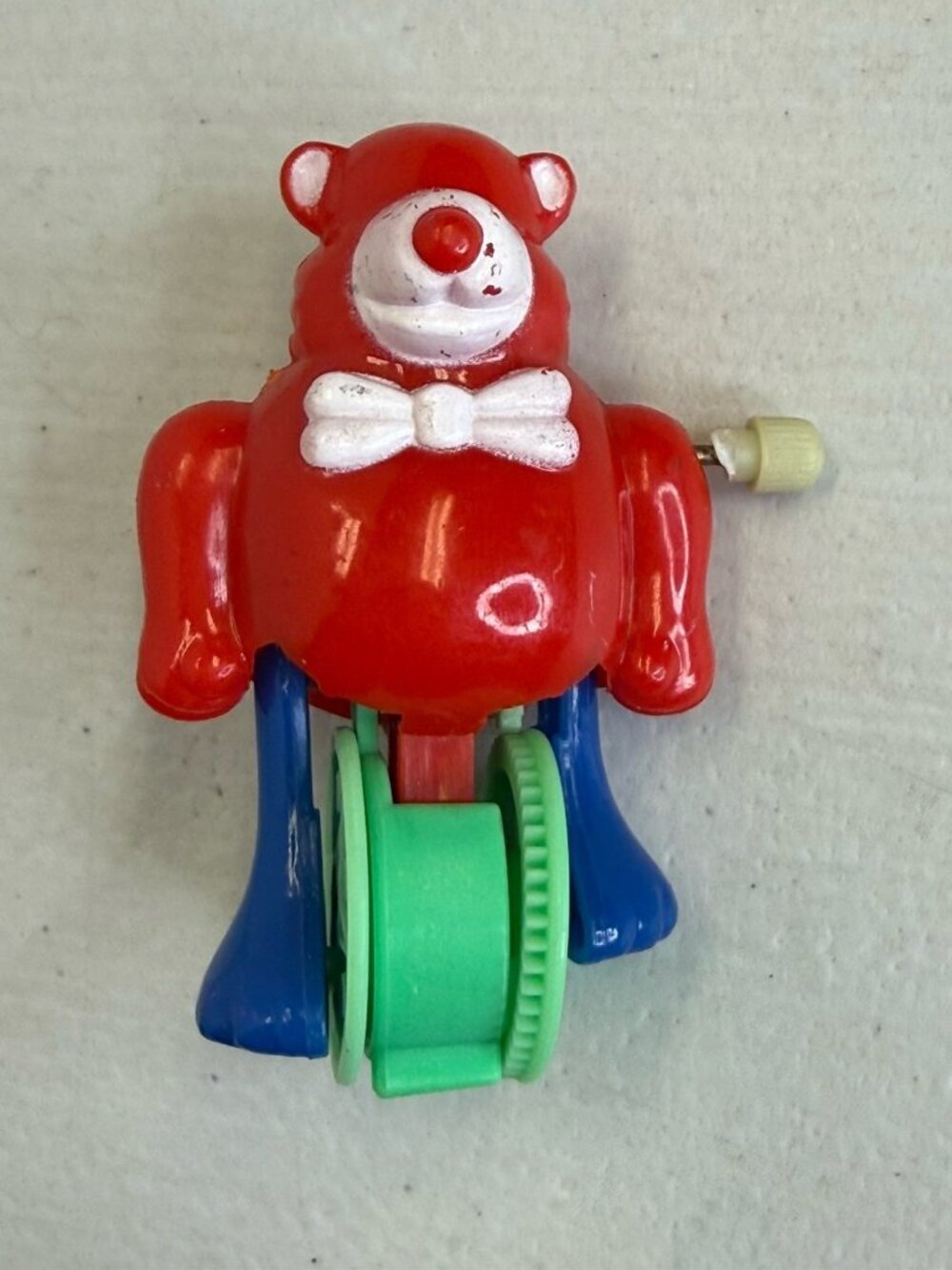 Vintage TOMY Wind Up Toy Unicycle Bear Circus Stars Rare